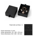 pure black drawer box for earrings, necklace