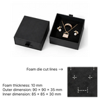 pure black drawer box for jewelry packaging -9x9cm for ring,studs