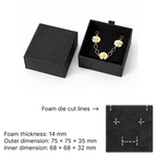 pure black drawer box for jewelry packaging -75x75mm for ring,earrings