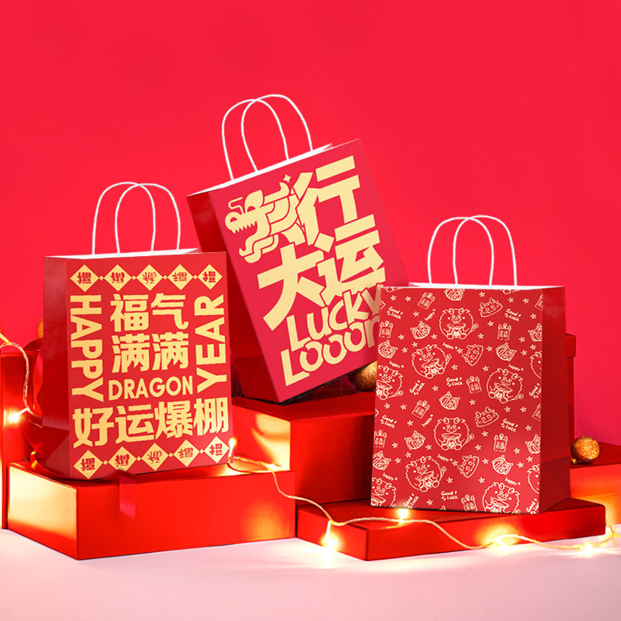 Custom Takeaway Kraft Paper Shopping Bag