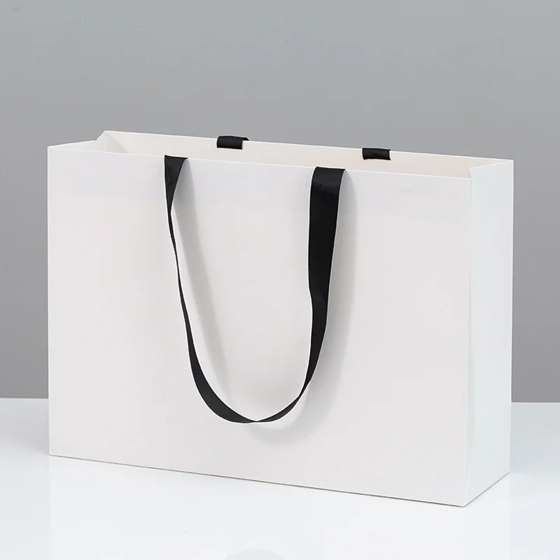 Retail Shopping Bag with Glued in Ribbon Handles for Fashion & Boutique