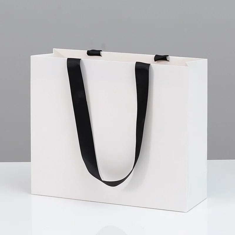 Retail Shopping Bag with Glued in Ribbon Handles for Fashion & Boutique