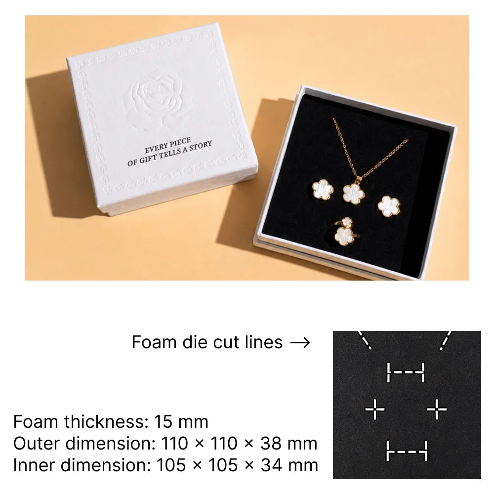 romantic white jewelry box - lid off box for ring/earring/necklace
