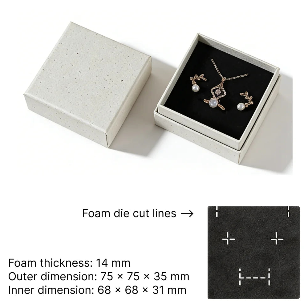 sustainable rigid jewelry box - lift off with foiling or embossing