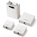 white luxury jewelry packaging with embossing rose
